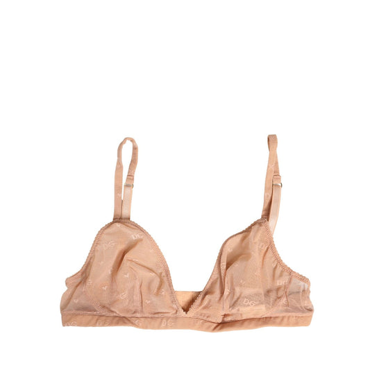 Dolce & Gabbana Beige Nylon Stretch Soft Cup Brassiere Underwear