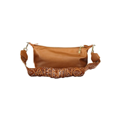 Mario Valentino Brown Polyurethane Women's Bag With Adjustable Strap
