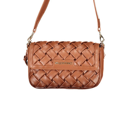 Mario Valentino Brown Polyurethane Women's Bag with Removable Shoulder Strap