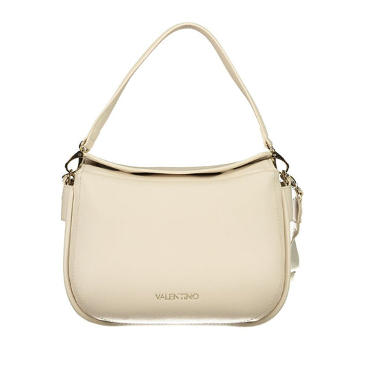 Mario Valentino Beige Polyurethane Women's Bag with Removable Shoulder Strap