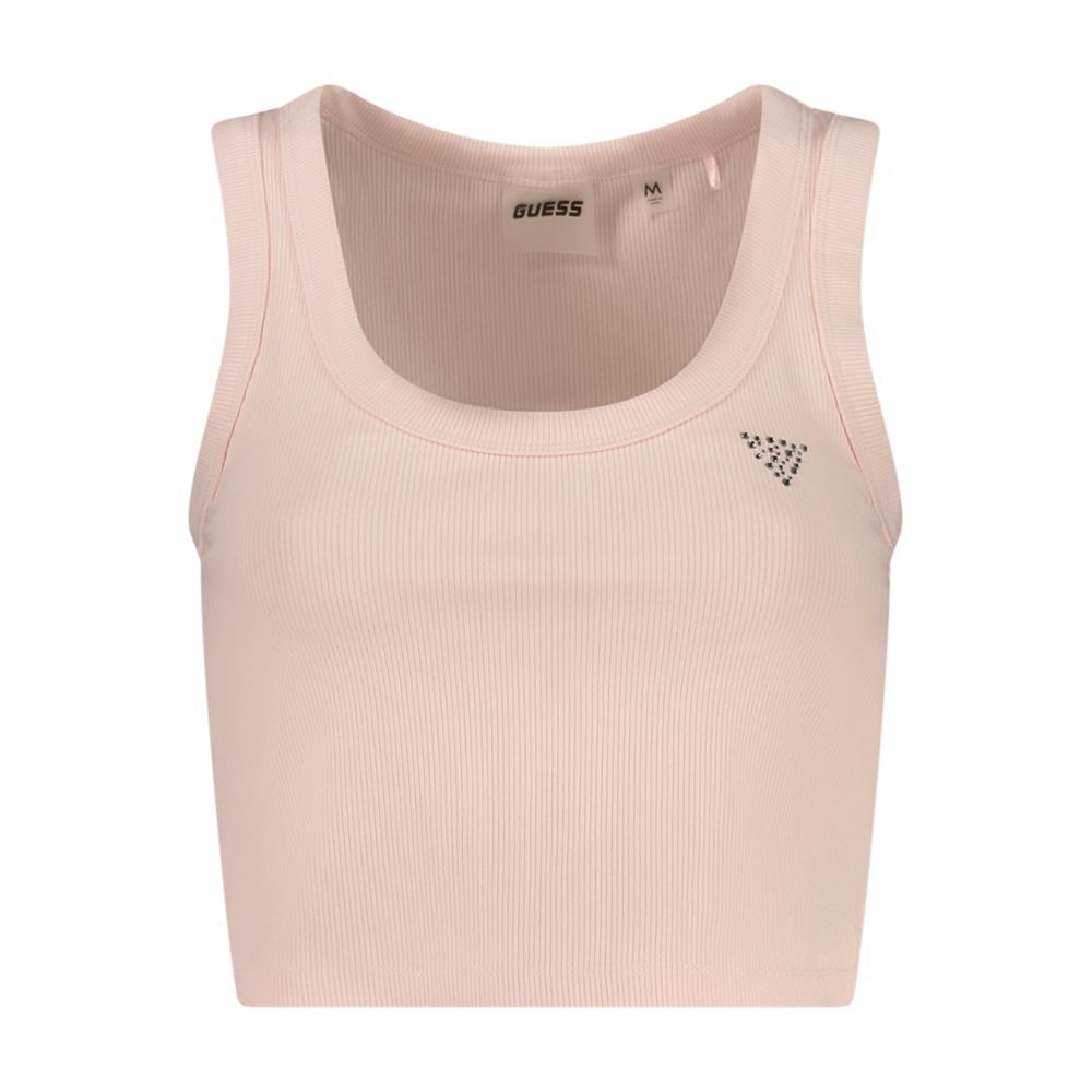 Guess Jeans Pink Viscose Tank Tops