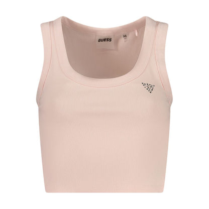Guess Jeans Pink Viscose Tank Tops