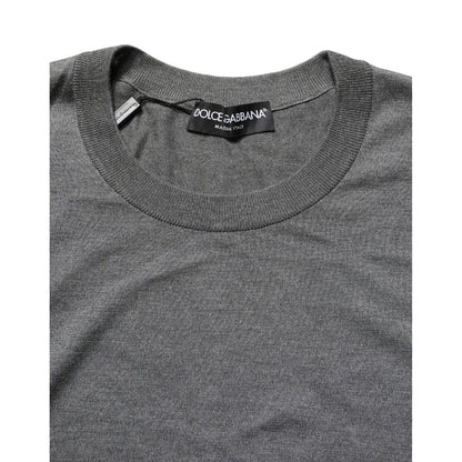Dolce & Gabbana Gray Long Sleeves Crew Neck Pullover Sweater