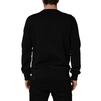 Dolce & Gabbana Black Embellished Cotton Sweatshirt Sweater