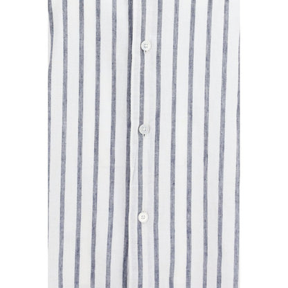 Brooksfield Blue Cotton Pattern Shirt