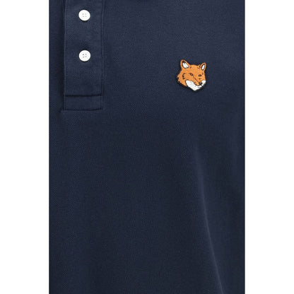 Maison Kitsuné Blue Cotton Polo Shirt