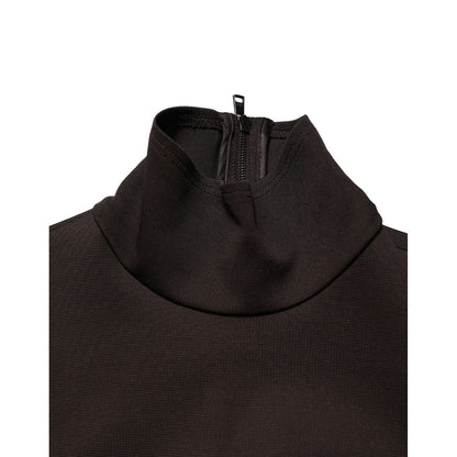 Dolce & Gabbana Brown Turtleneck Jersey Long Maxi Dress