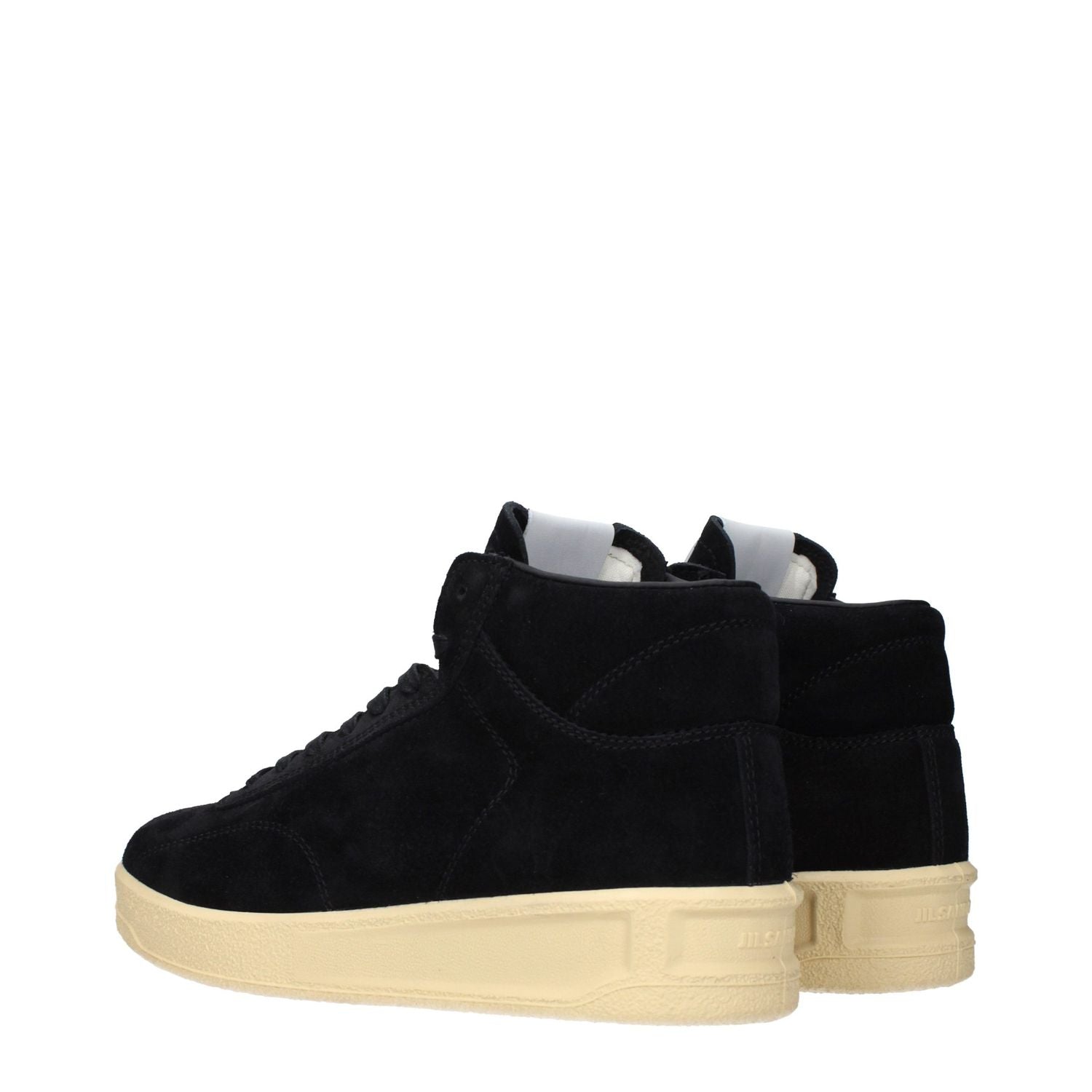Jil Sander Black Leather High Top Sneakers