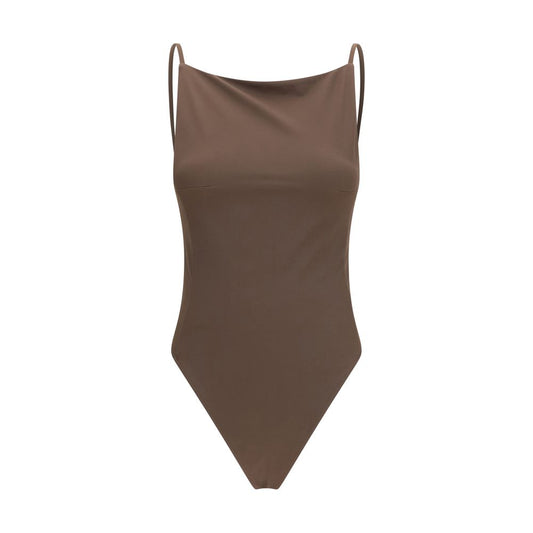 Jacquemus Brown Polyamide One-Piece Swimsuit