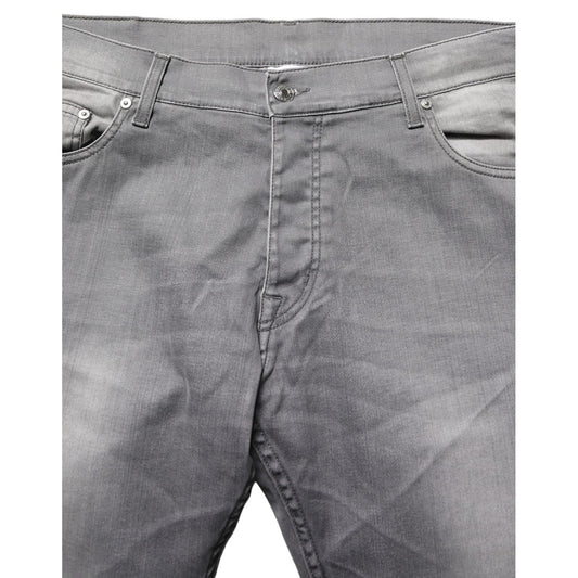 GF Ferre Gray Washed Mid Waist Straight Men Denim Trouser Jeans