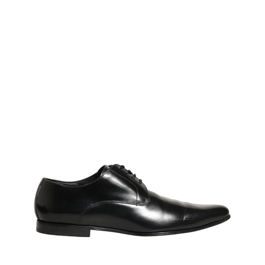 Dolce & Gabbana Black Leather Derby Dress Men Formal Shoes