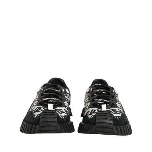 Dolce & Gabbana Black Logo Lace Up Low Top NS1 Men Sneakers Shoes