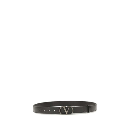 Valentino Garavani Black Calf Leather Bos Taurus Regular Belt