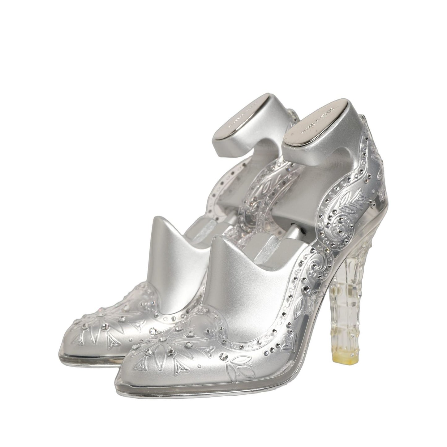 Dolce & Gabbana CINDERELLA Floral Crystal Heels Clear