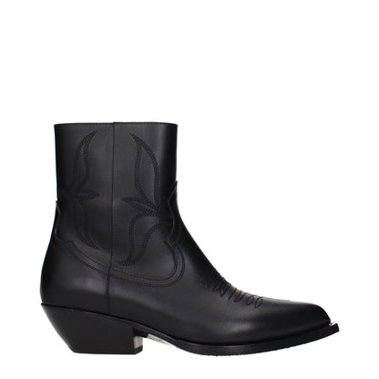Celine Black Leather Ankle Boots