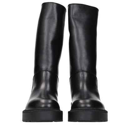 The Row Black Leather Boots