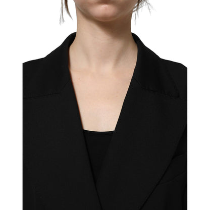 Dolce & Gabbana Black Double Breasted Crepe Blazer Jacket