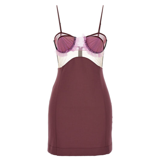 Nensi Dojaka Purple Viscose Short Dress