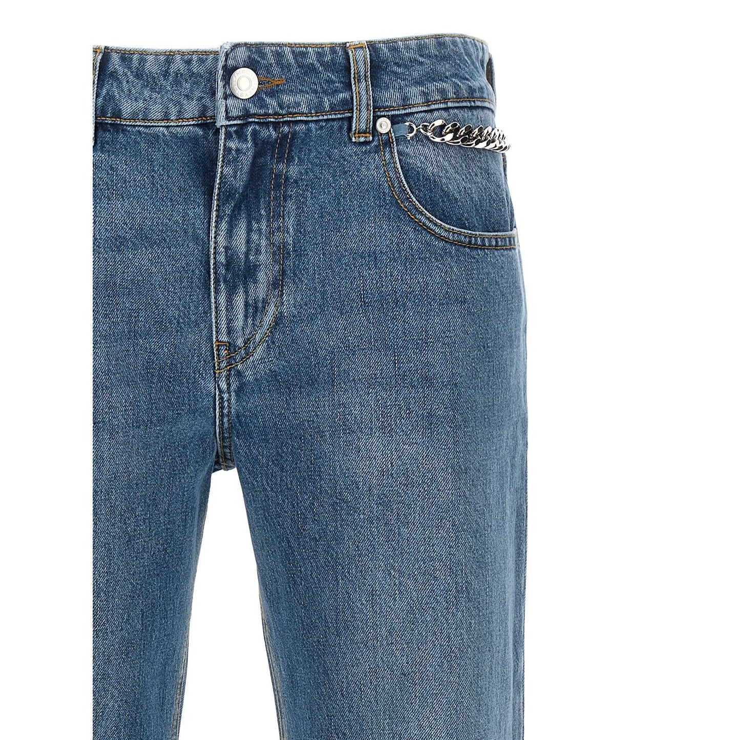 Stella McCartney Blue Cotton Cropped Jeans