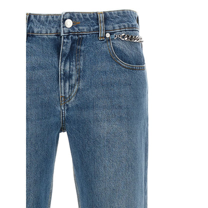 Stella McCartney Blue Cotton Cropped Jeans
