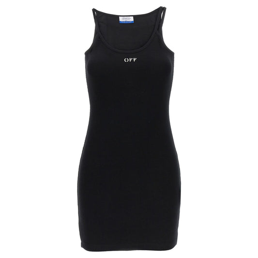 Off-White Black Cotton Short Dress