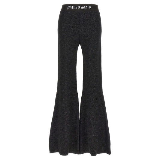 Palm Angels Black Viscose Flared Pants