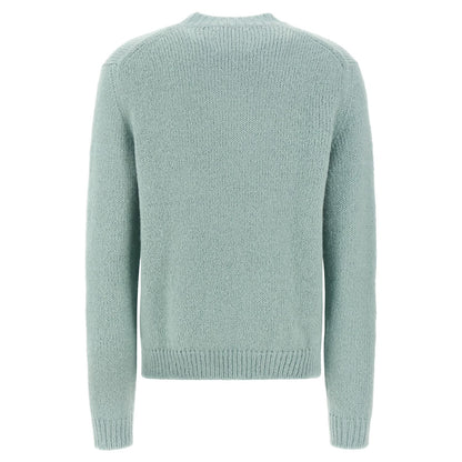 Jil Sander Blue Alpaca Leather Cardigan