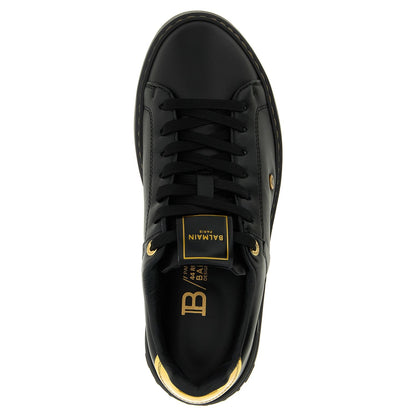 Balmain Black Lamb Leather Low Top Sneakers