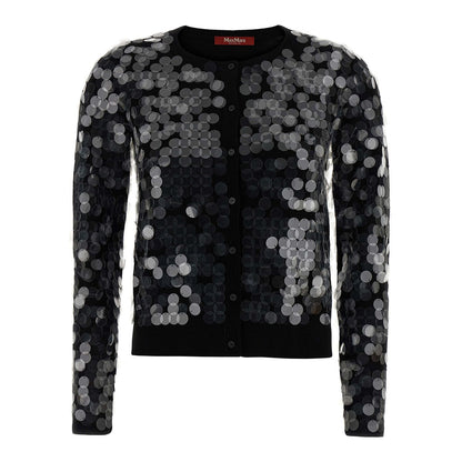 Max Mara Black Virgin Wool Cardigan