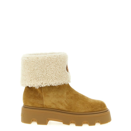 Moncler Beige Calfskin Ankle Boots