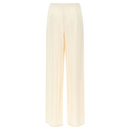 Max Mara White Silk Casual Pants