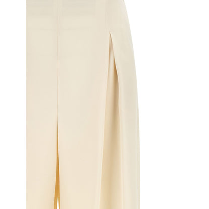 Max Mara White Silk Casual Pants