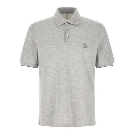 Brunello Cucinelli Gray Cotton Polo Shirt