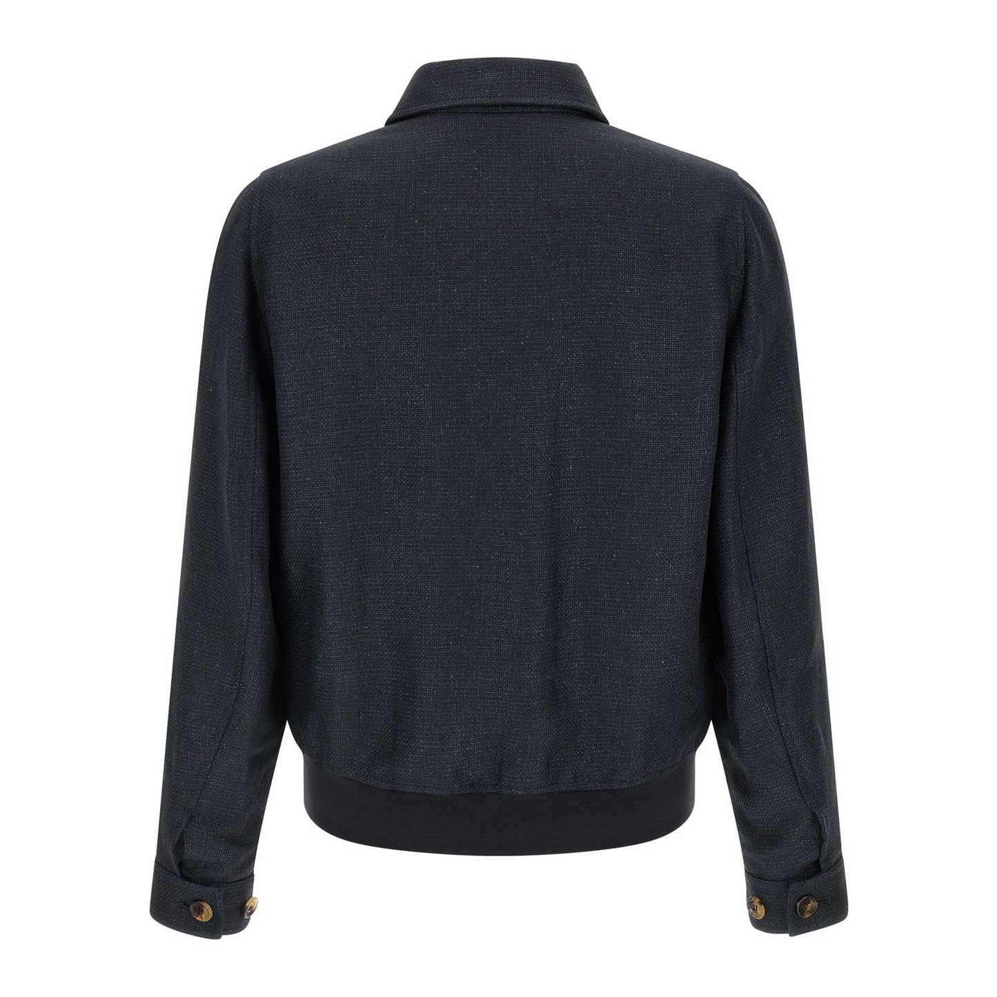 Brunello Cucinelli Blue Sisal Biker Jacket