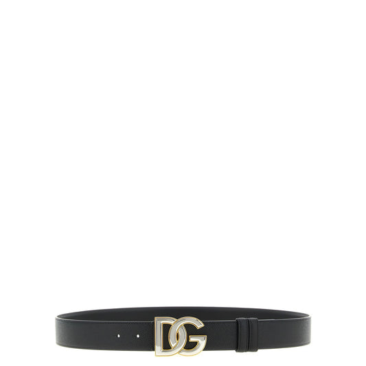 Dolce & Gabbana Black Calfskin Regular Belt