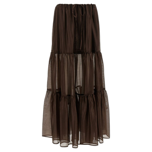 Twinset Brown Lycra Mini Skirt