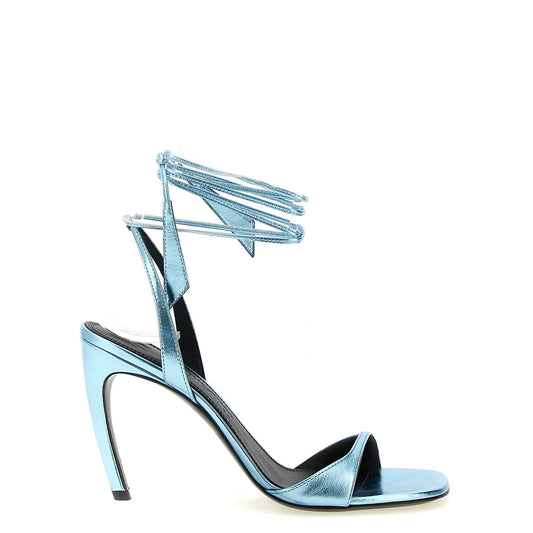 The Attico Blue Calfskin Stiletto Heel Sandals