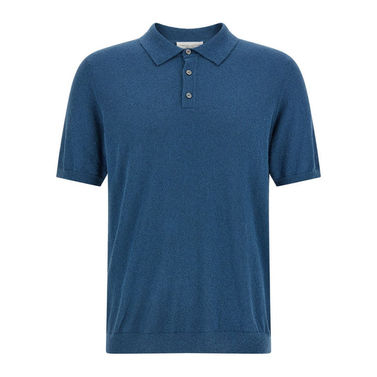 Roberto Collina Blue Cotton Polo Shirt