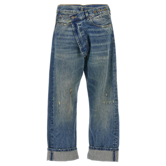 R13 Blue Cotton Relaxed Fit Jeans