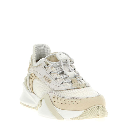 Fendi White Polyester Athletic Sneakers