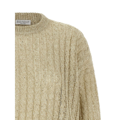 Brunello Cucinelli Beige Linen Cardigan