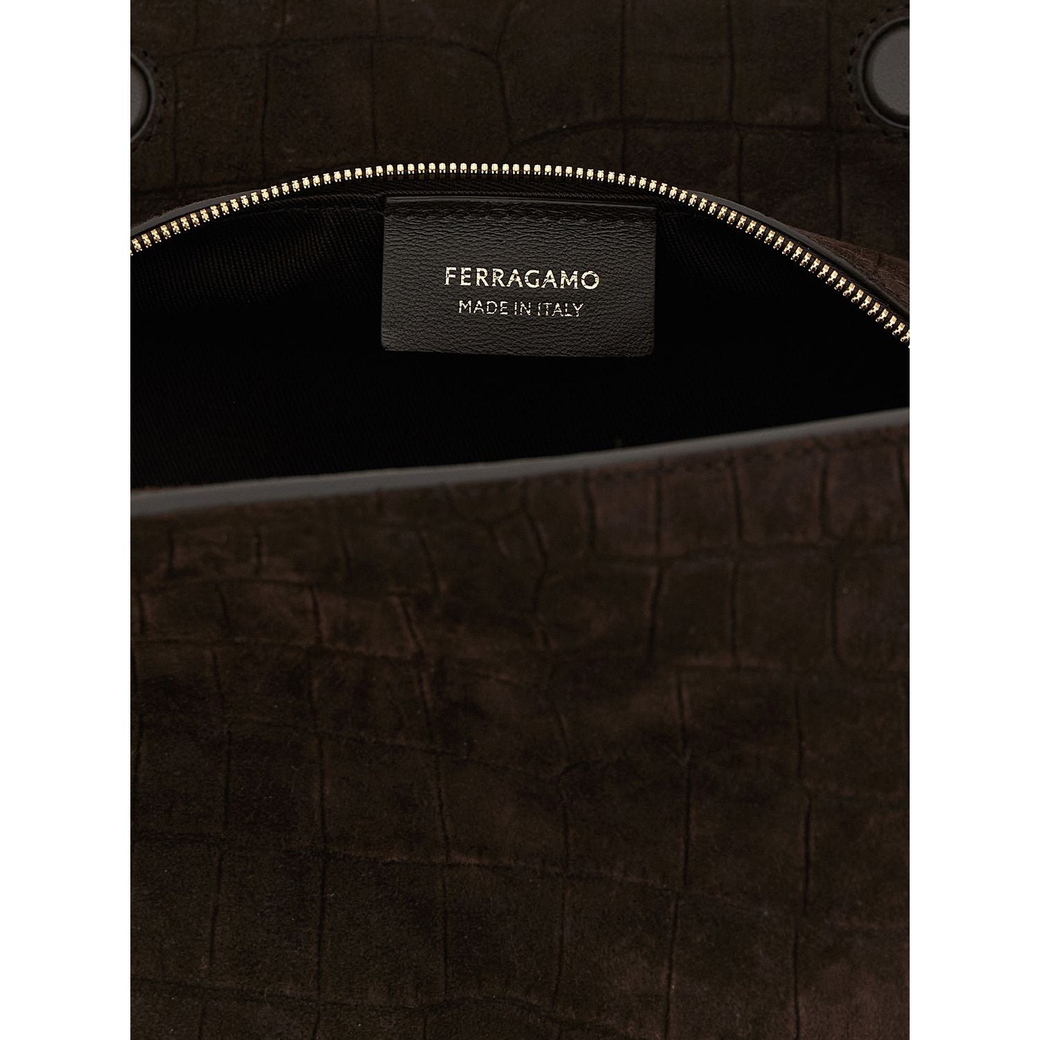 Ferragamo Brown Goatskin Shoulder Bag