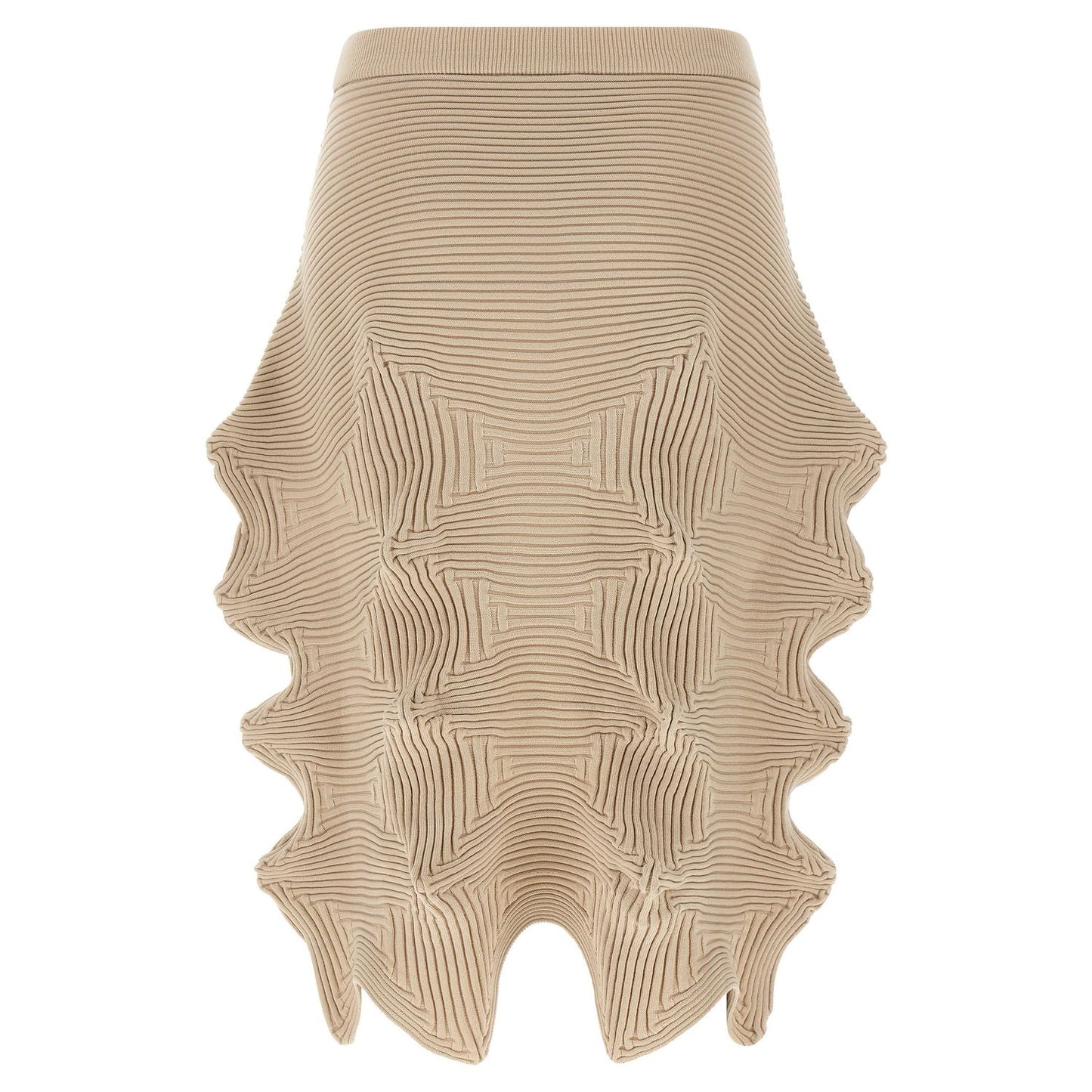 Issey Miyake Beige Polyester Midi Skirt