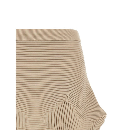 Issey Miyake Beige Polyester Midi Skirt