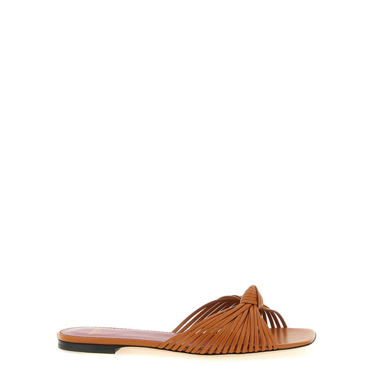 Valentino Garavani Brown Goatskin Slides