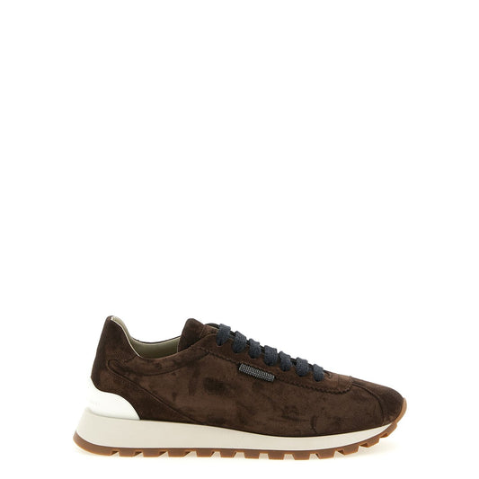 Brunello Cucinelli Brown Calfskin Athletic Sneakers