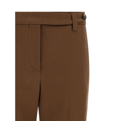 Brunello Cucinelli Brown Cotton Cropped Pants