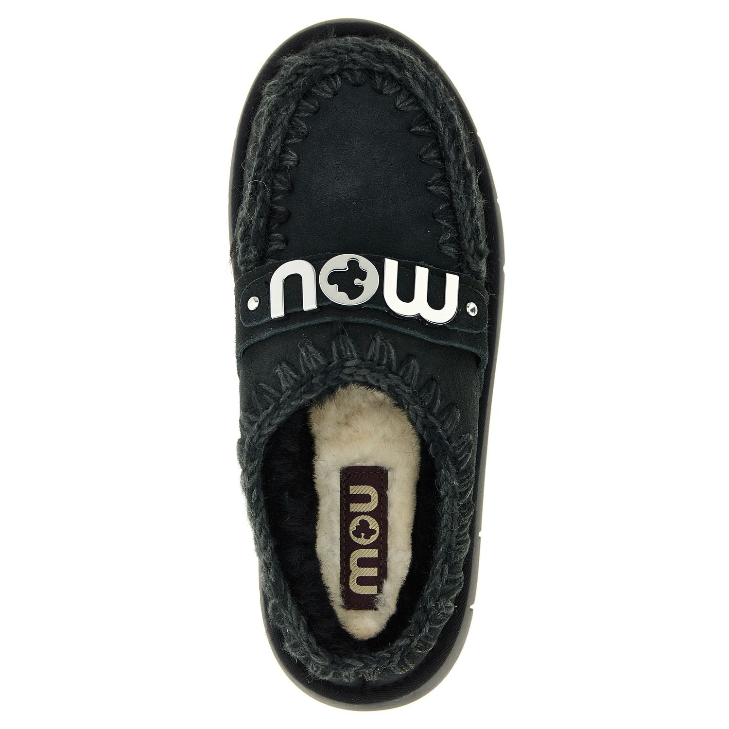 Mou Black Lamb Leather Clogs