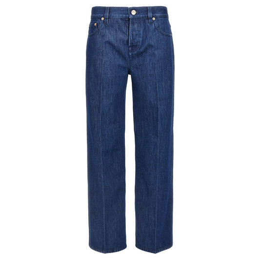 Gucci Blue Cotton Straight-Leg Jeans