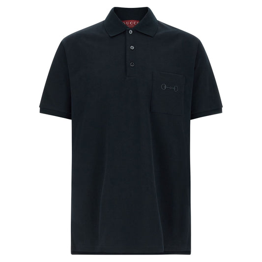 Gucci Blue Cotton Polo Shirt